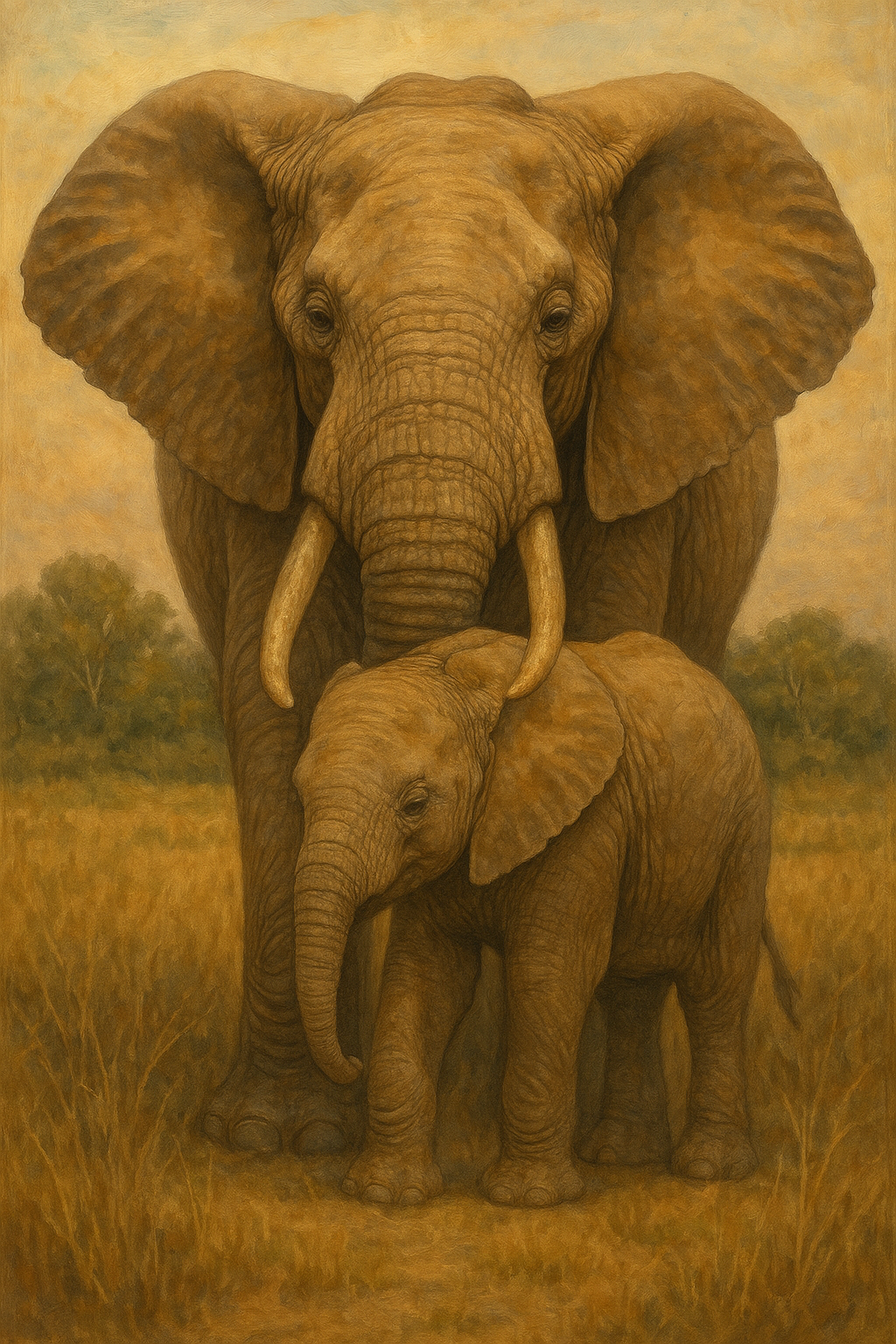 Elephant accumulating wisdom and resources