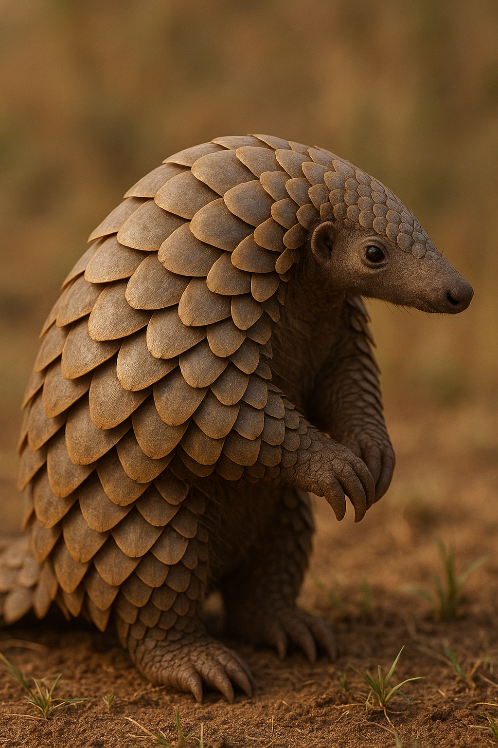 Pangolin with scale-like armor balancing accounting concepts