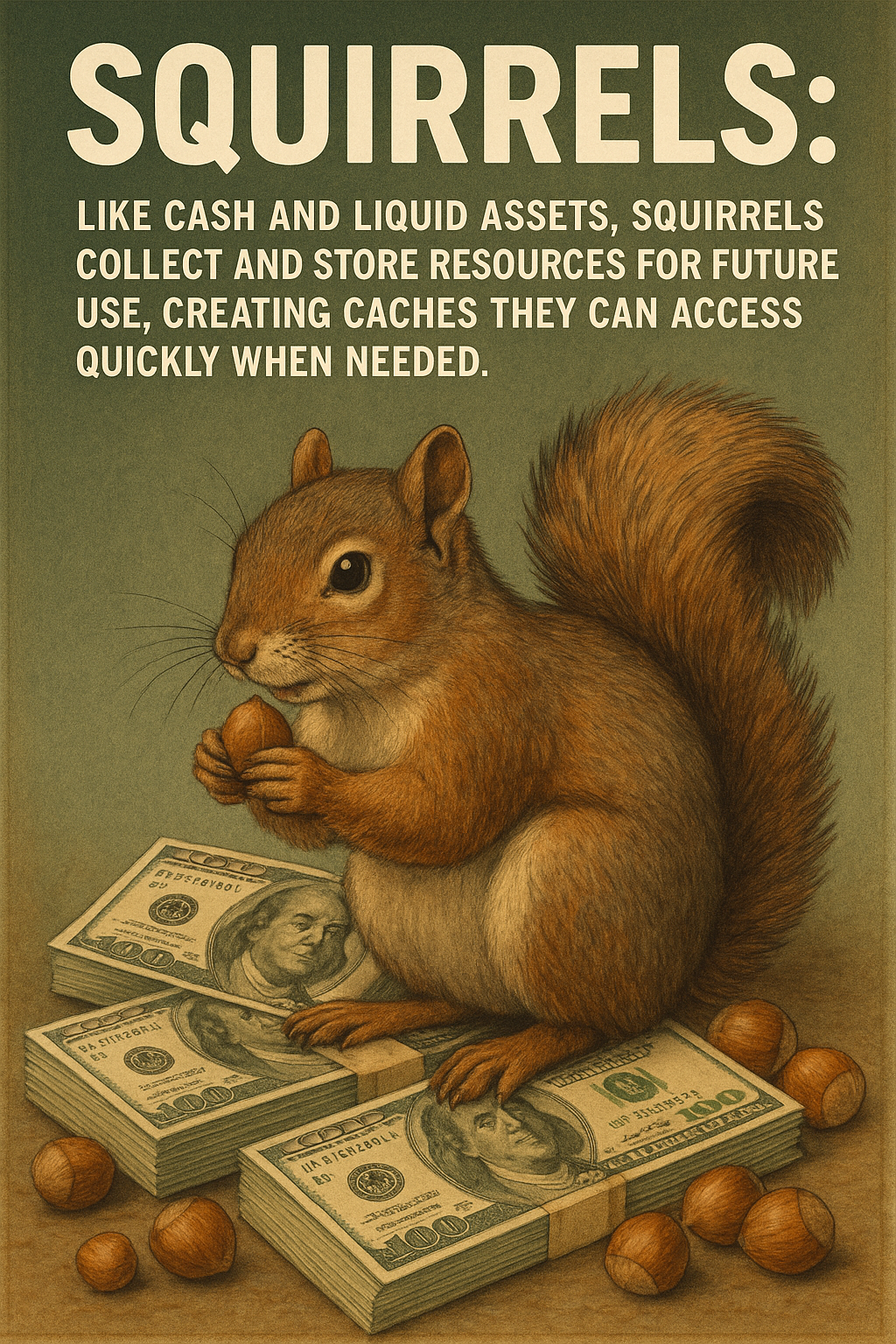 Squirrel gathering and storing resources